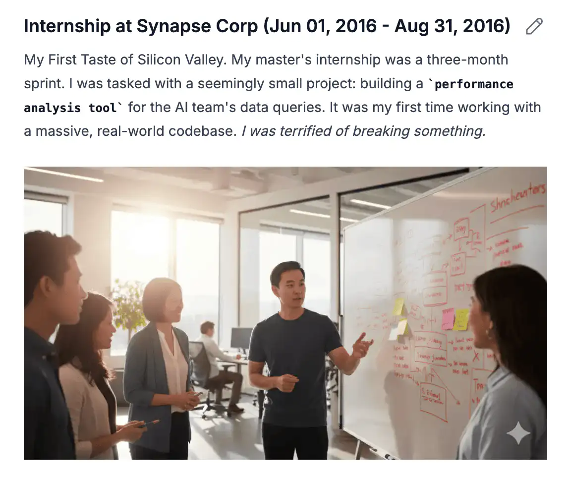 A detailed view of a preserved memory with text and a photo.